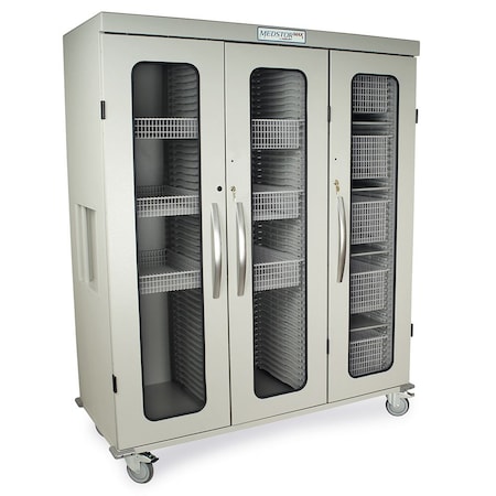 Harloff Triple Column Medical Storage Cabinet, Glass Doors, Key Lock MSPM83-00GK